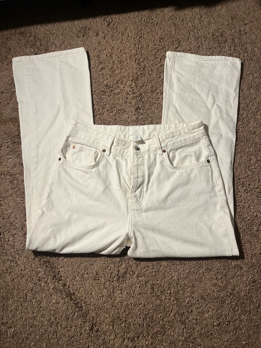 H&M White High-Rise Jeans